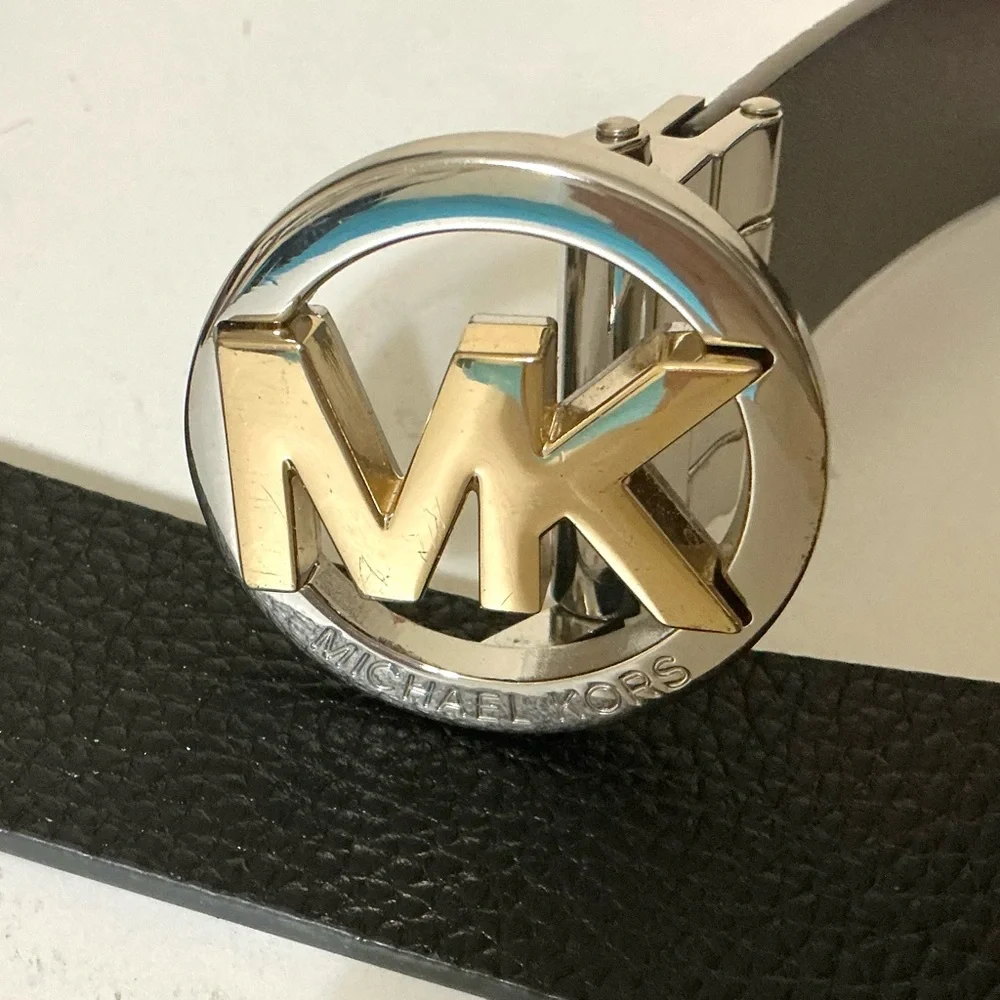 Michael Kors Reversible Logo Belt Leather Black, Brown M/L